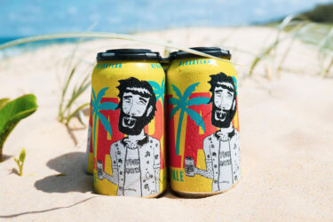 Craft beers with beach-themed design in Australia.