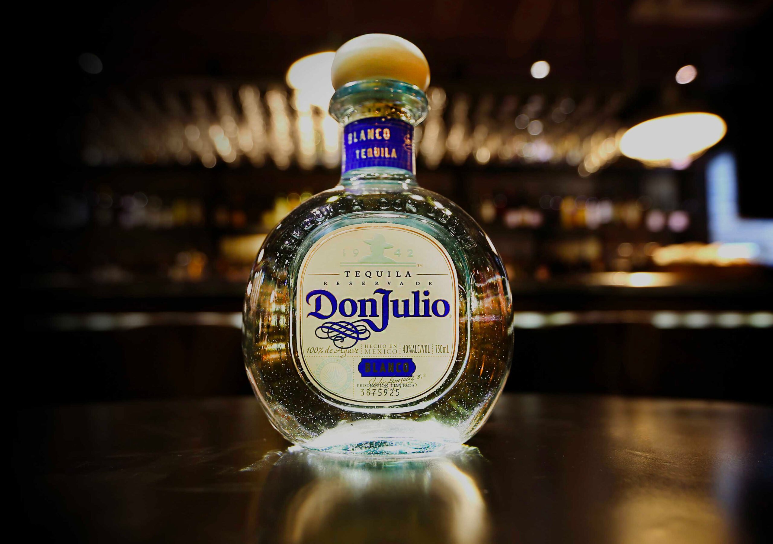 Don Julio Blanco Tequila displayed.