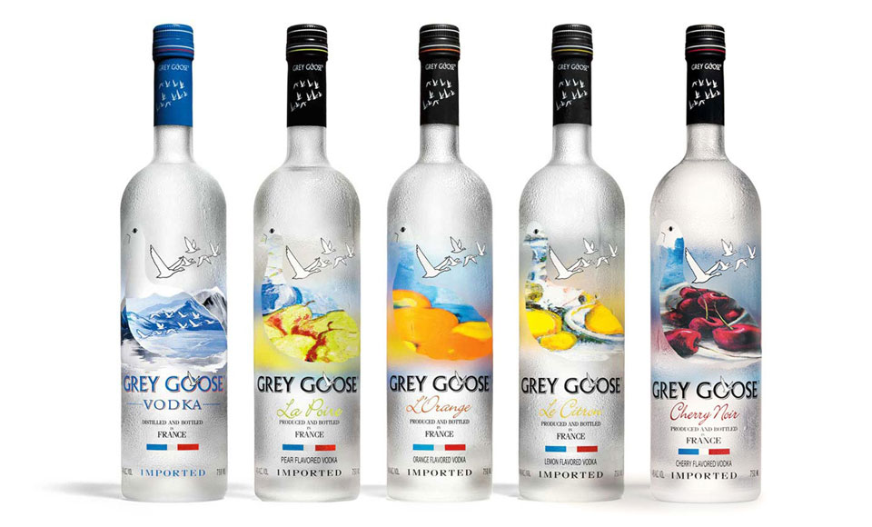 Grey Goose vodka flavor lineup.