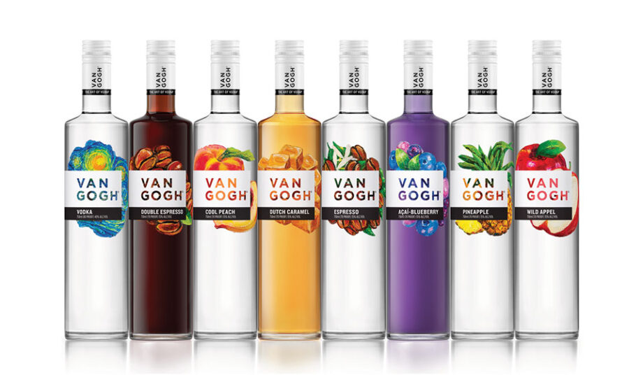 Seven flavored Van Gogh vodkas.